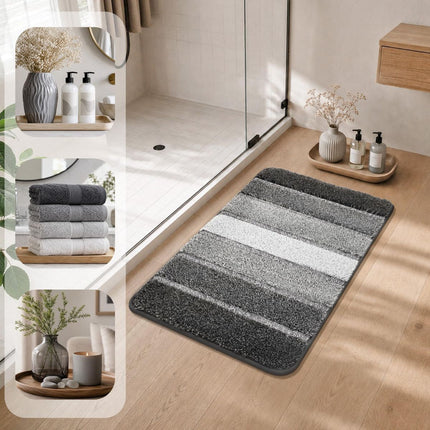 Bathroom Rugs,Ultra Soft Absorbent Bath Mat,Beige | Non-Slip TPR Backing Stays in Place, Machine Washable Bath Rugs Shaggy Rug for Bathroom Floor - Dark Gray - Size 40cm*60cm