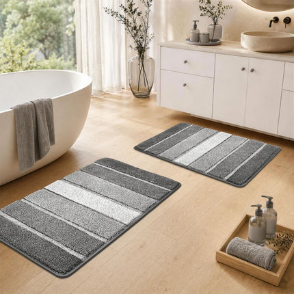 Bathroom Rugs,Ultra Soft Absorbent Bath Mat,Beige | Non-Slip TPR Backing Stays in Place, Machine Washable Bath Rugs Shaggy Rug for Bathroom Floor - Dark Gray - Size 40cm*60cm