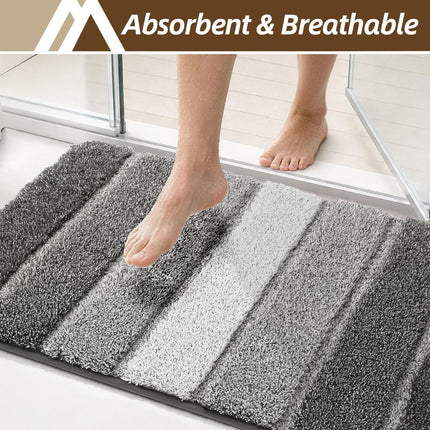 Bathroom Rugs,Ultra Soft Absorbent Bath Mat,Beige | Non-Slip TPR Backing Stays in Place, Machine Washable Bath Rugs Shaggy Rug for Bathroom Floor - Dark Gray - Size 50cm*80cm