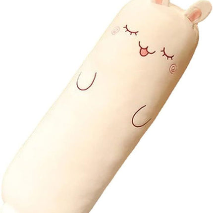 Long-Shaped Pillow Plush Pillow Hugging Pillow Soft Pillow Sleeping Pillow Gift - Beige - Size 27in