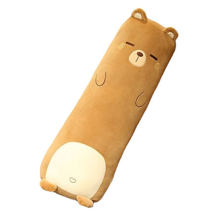 Long-Shaped Pillow Plush Pillow Hugging Pillow Soft Pillow Sleeping Pillow Gift - Brown - Size 39in