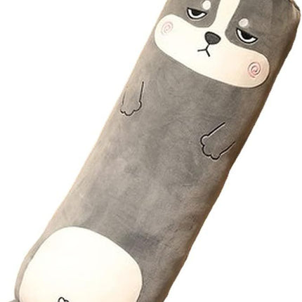 Long-Shaped Pillow Plush Pillow Hugging Pillow Soft Pillow Sleeping Pillow Gift - Gray - Size 33in