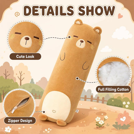 Long-Shaped Pillow Plush Pillow Hugging Pillow Soft Pillow Sleeping Pillow Gift - Pink - Size 39in