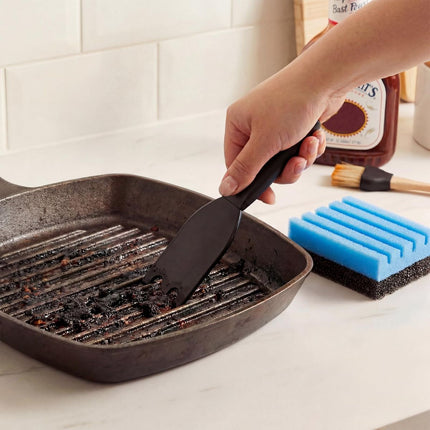 4-Pack Cleaning Sponge and 2-Pack Grill Scraper - Essential Grills Cleaning Kit for George Foreman & Most Grooved Indoor & Outdoor Grills and Sandwich Waffle Makers (6Pcs)