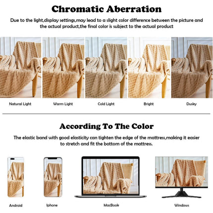 Updated Grey Throw Blanket for Couch and Bed- Super Soft and Warm 3D Checkered Fluffy Fuzzy Fleece Blanket, Luxurious Plush Cozy Blanket for Room Decor Spring - Brown - Size 100cm*150cm