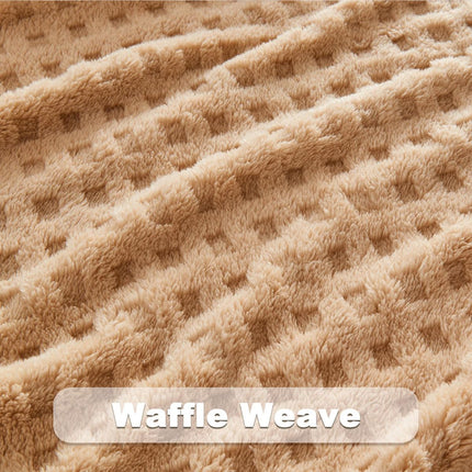 Updated Grey Throw Blanket for Couch and Bed- Super Soft and Warm 3D Checkered Fluffy Fuzzy Fleece Blanket, Luxurious Plush Cozy Blanket for Room Decor Spring - Brown - Size 180cm*200cm