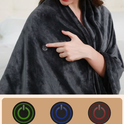 Portable Electric Blanket Heated Throw Low Voltage Blanket Camping