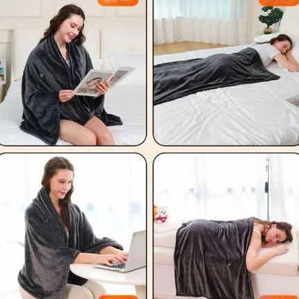 Portable Electric Blanket Heated Throw Low Voltage Blanket Camping
