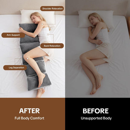 6-Segment Adjustable Weighted Body Pillow for Anxiety Adults