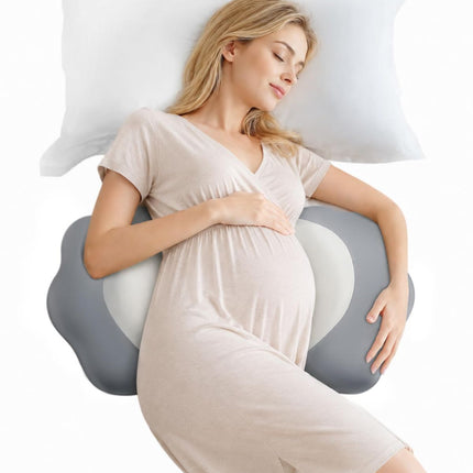 Pregnancy Pillows for Sleeping, Memory Foam Maternity Pillow Support for Back Belly HIPS, Adjustable Travel Wedge Pillow for Pregnant Women, Side Sleeping Pregnant Pillows with Velvet Cover - Gray - Size 31.5in*15in