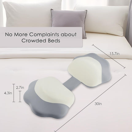 Pregnancy Pillows for Sleeping, Memory Foam Maternity Pillow Support for Back Belly HIPS, Adjustable Travel Wedge Pillow for Pregnant Women, Side Sleeping Pregnant Pillows with Velvet Cover - Gray - Size 31.5in*15in