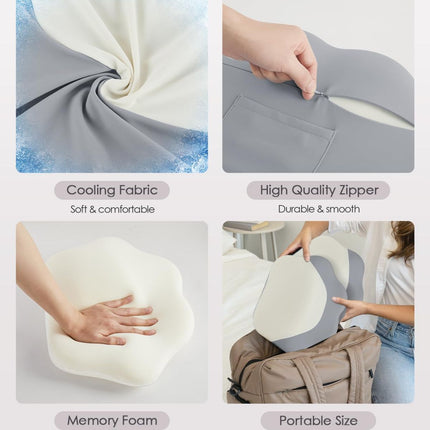 Pregnancy Pillows for Sleeping, Memory Foam Maternity Pillow Support for Back Belly HIPS, Adjustable Travel Wedge Pillow for Pregnant Women, Side Sleeping Pregnant Pillows with Velvet Cover - Gray - Size 31.5in*15in