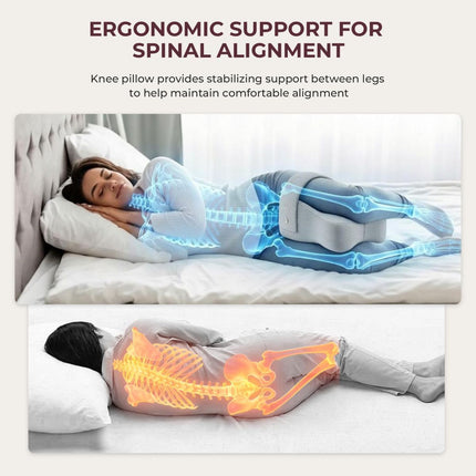 Side Sleeper Knee Pillow Hip Pain Relief Sciatica Pain Relief Ergonomic Leg - White - Size 35cm*25cm*16cm