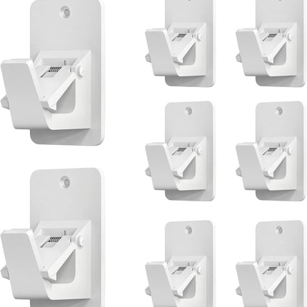 8 Pack No Drill Curtain Rod Brackets (White)