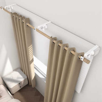 2 Pack Over-Blinds Curtain Rod Brackets for Outside-Mounted (White)