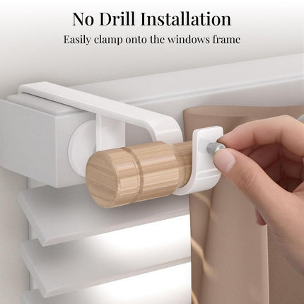 3 Pack Over-Blinds Curtain Rod Brackets for Outside-Mounted (White)