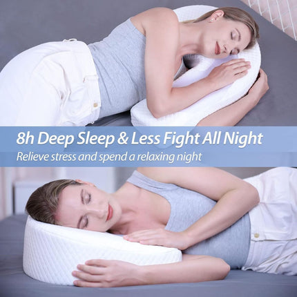 Side Sleeper Pillow with Arm Hole, Ergonomic Memory Foam Arm Pillow for Shoulder Comfort, Side Sleeping Support for Neck and Back, Removable Washable Cover, for Side  Sleepers - Gray - Size 58cm*43cm