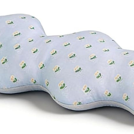 Long Rectangular Leg Pillow for Side Sleeping, Breathable Summer Cushion with Removable Washable Cover, Slim Lightweight Support Pillow for Bed Sofa Couch Travel Use - Blue - Size 100cm