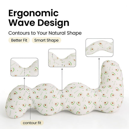 Long Rectangular Leg Pillow for Side Sleeping, Breathable Summer Cushion with Removable Washable Cover, Slim Lightweight Support Pillow for Bed Sofa Couch Travel Use - White - Size 100cm