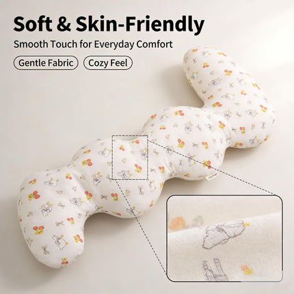 Long Rectangular Leg Pillow for Side Sleeping, Breathable Summer Cushion with Removable Washable Cover, Slim Lightweight Support Pillow for Bed Sofa Couch Travel Use - White - Size 130cm