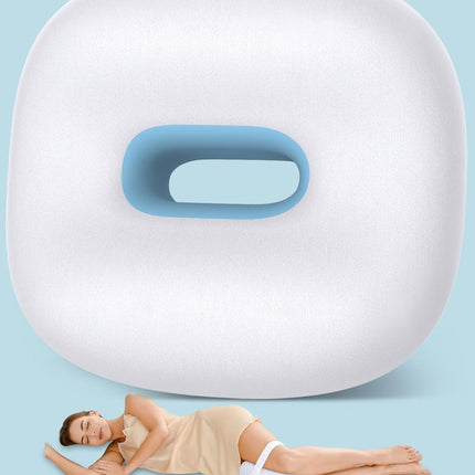 Side Sleeper Knee Pillow, Memory Foam Leg Pillow, Ergonomic Between Leg Pillow Eases Back Hip Pain, Spine Alignment Sciatica Relief, Knee Pillow with Ice Silk Cover and Elastic Strap - White - Size 10in*9in