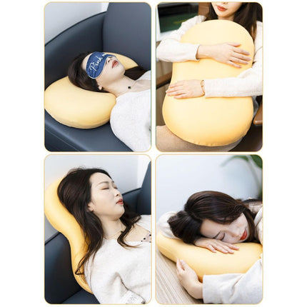 Soft and Comfortable Cat Belly Pillow Home Memory Foam Pillow Cervical Deep Sleep Memory Pillow High Pillow - Yellow - Size 55 * 35 * 11cm
