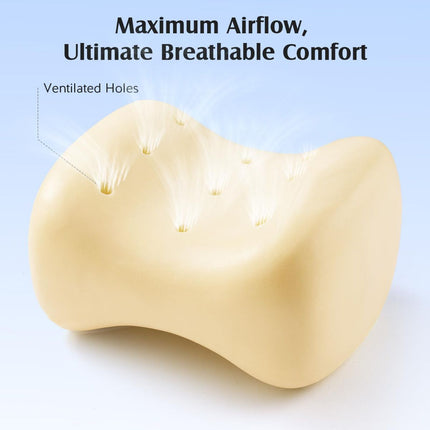Knee Pillow for Side Sleepers, Memory Foam Leg Pillow with Adjustable & Detachable Strap, Ergonomic Support for Back, Hip, Knee, Sciatica Pain Relief - White - Size 30cm*21cm