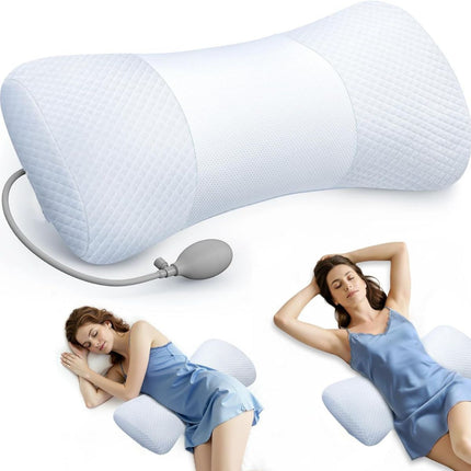 Inflatable Lumbar Support Pillow for Bed with Customized Lower Back
