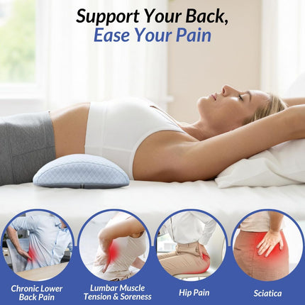 Inflatable Lumbar Support Pillow for Bed with Customized Lower Back