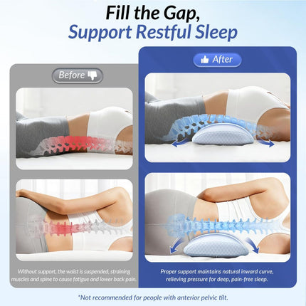 Inflatable Lumbar Support Pillow for Bed with Customized Lower Back