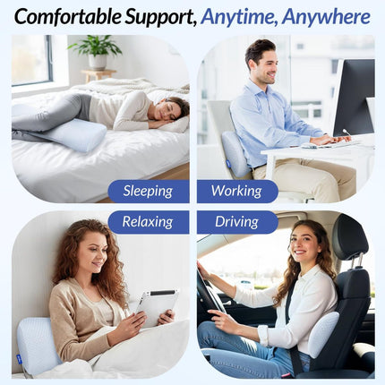 Inflatable Lumbar Support Pillow for Bed with Customized Lower Back