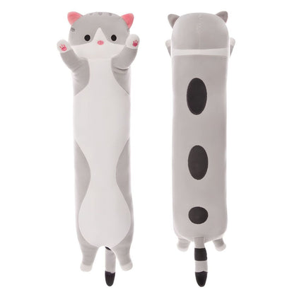 Long Cat Plush Pillow Cat Plush Toy PP Fabric Pillow Soft Cat Pillow Cat-Themed - Yellow - Size 27.5in
