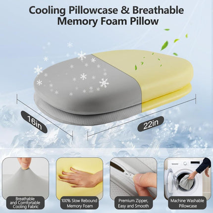 Cooling Memory Foam Pillow (Gray)