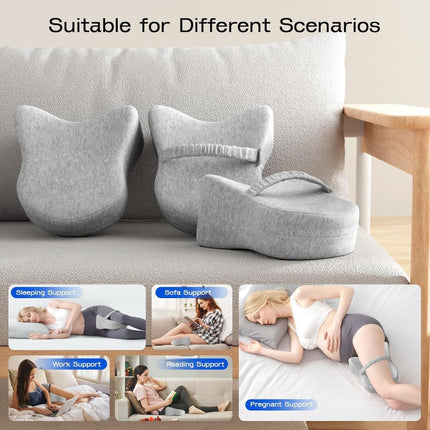 Legacy Leg & Knee Foam Support Pillow for Side Sleepers Soothing Relief for Back, Hips, Knees, Joints, Nerves & Muscles - Gray - Size 25.5cm*23cm
