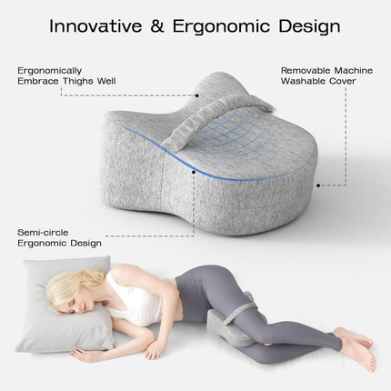 Legacy Leg & Knee Foam Support Pillow for Side Sleepers Soothing Relief for Back, Hips, Knees, Joints, Nerves & Muscles - White - Size 25.5cm*23cm