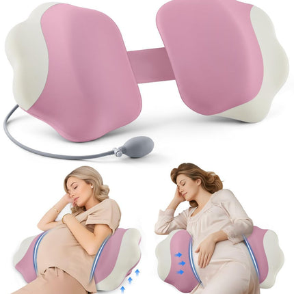 Pregnancy Pillows for Sleeping, Memory Foam Maternity Pillow Support for Back Belly HIPS, Adjustable Travel Wedge Pillow for Pregnant Women, Side Sleeping Pregnant Pillows with Cooling Pillowcase - Pink - Size 27.5in*15.7in