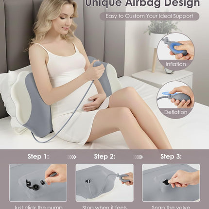 Pregnancy Pillows for Sleeping, Memory Foam Maternity Pillow Support for Back Belly HIPS, Adjustable Travel Wedge Pillow for Pregnant Women, Side Sleeping Pregnant Pillows with Cooling Pillowcase - Pink - Size 27.5in*15.7in