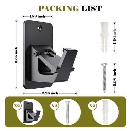 4 Pack Universal Curtain Rod Holders (Black)