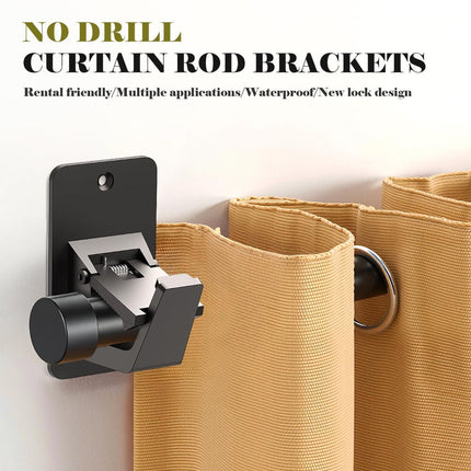 8 Pack Universal Curtain Rod Holders (Black)