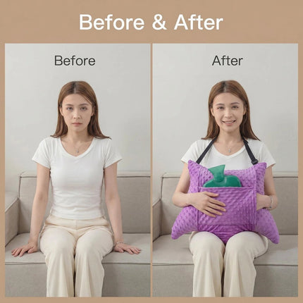 Hysterectomy Recovery Pillow with 2 Pocket for Abdominal Surgery, Hysterectomy Recovery Must Haves Essentials Abdominal Pillow Post Surgery Gifts for Women - Blue - Size 21.5in*18.5in*14.5in