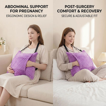 Hysterectomy Recovery Pillow with 2 Pocket for Abdominal Surgery, Hysterectomy Recovery Must Haves Essentials Abdominal Pillow Post Surgery Gifts for Women - Gray - Size 21.5in*18.5in*14.5in
