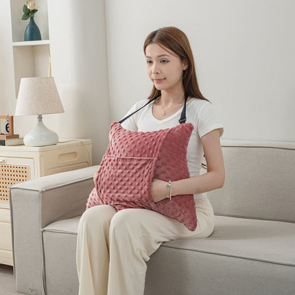 Hysterectomy Recovery Pillow with 2 Pocket for Abdominal Surgery, Hysterectomy Recovery Must Haves Essentials Abdominal Pillow Post Surgery Gifts for Women - Pink - Size 21.5in*18.5in*14.5in