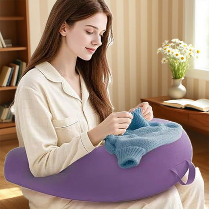 Reading Lap Pillow Ergonomic U Shape Cushion | Reading Pillow for Bed for Adults Elbow Rest Reduces Fatigue Desk Couch Floor Sofa Sitting Working Crocheting Writing - Gray - Size 40cm*34cm