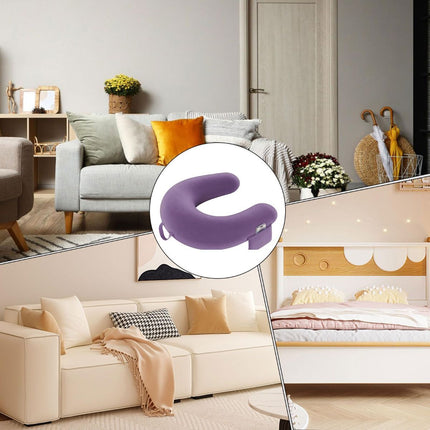 Reading Lap Pillow Ergonomic U Shape Cushion | Reading Pillow for Bed for Adults Elbow Rest Reduces Fatigue Desk Couch Floor Sofa Sitting Working Crocheting Writing - Purple - Size 40cm*34cm