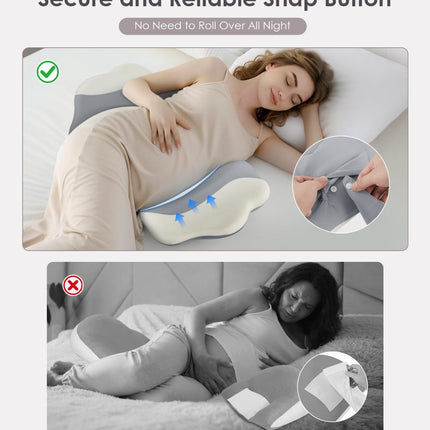 Pregnancy Pillows for Sleeping, Memory Foam Maternity Pillow Support for Back Belly HIPS, Adjustable Travel Wedge Pillow for Pregnant Women, Side Sleeping Pregnant Pillows with Cooling Pillowcase - Pink - Size 27.5in