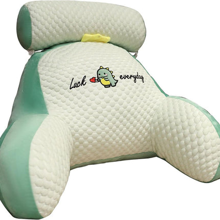 Reading Pillow for Kid Or Adult Large Back Pillow for Sitting Up in Bed Detachable Neck Roll with Arms Large Bed Rest Pillow Back Pillow for Sitting in Bed Watching TV Reading - Gray - Size 60*40CM