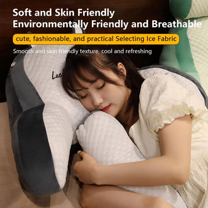 Reading Pillow for Kid Or Adult Large Back Pillow for Sitting Up in Bed Detachable Neck Roll with Arms Large Bed Rest Pillow Back Pillow for Sitting in Bed Watching TV Reading - Gray - Size 70*50CM