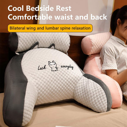 Reading Pillow for Kid Or Adult Large Back Pillow for Sitting Up in Bed Detachable Neck Roll with Arms Large Bed Rest Pillow Back Pillow for Sitting in Bed Watching TV Reading - Gray - Size 70*50CM