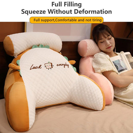 Reading Pillow for Kid Or Adult Large Back Pillow for Sitting Up in Bed Detachable Neck Roll with Arms Large Bed Rest Pillow Back Pillow for Sitting in Bed Watching TV Reading - Pink - Size 60*40CM