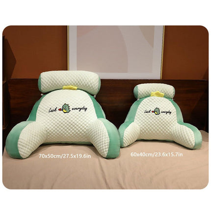 Reading Pillow for Kid Or Adult Large Back Pillow for Sitting Up in Bed Detachable Neck Roll with Arms Large Bed Rest Pillow Back Pillow for Sitting in Bed Watching TV Reading - Pink - Size 70*50CM